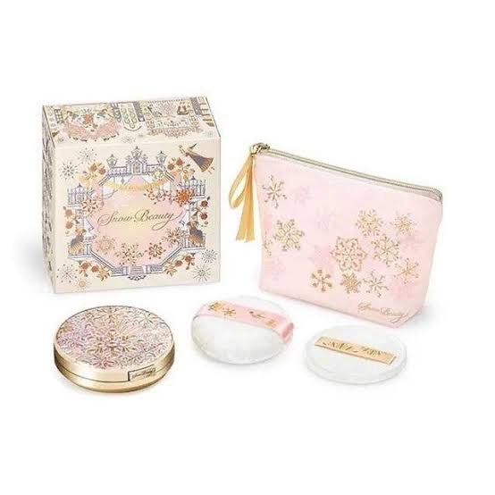 Shiseido｜Snow beauty2023心机白天晚上都能用雪花晚安养肤蜜粉饼/晚安粉/单芯/敏感肌可用/附赠早晚2种粉扑?收纳袋｜25g