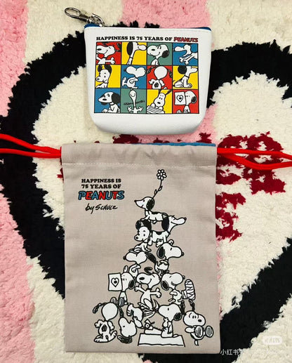 Snoopy｜PEANUTS 75th Anniversary Petit Pouch｜110 x 85 x 25 mm approx.