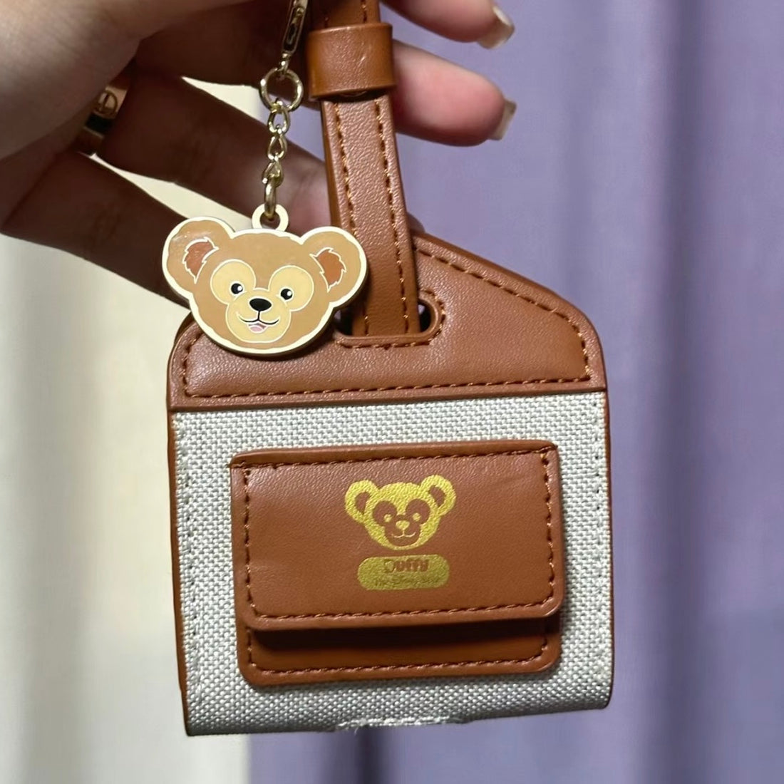 Disney SH|duffy达菲皮质感小包包/ipods pro耳机包钥匙扣/挂件