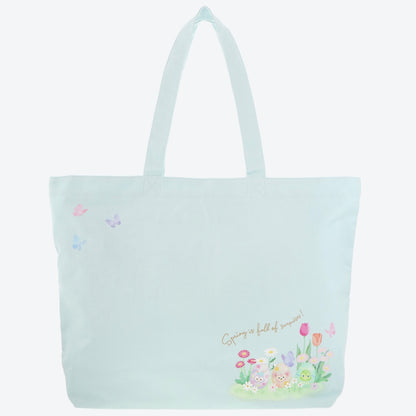 Disney迪士尼｜2024东迪春日复活节限定浅蓝色超大容量拉链式帆布包/单肩包｜約幅58×奥行14×高さ42cm