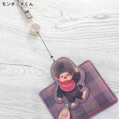 Monchhichi｜Pass Case with Retractable Reel｜W110 x H82 x D4mm approx.