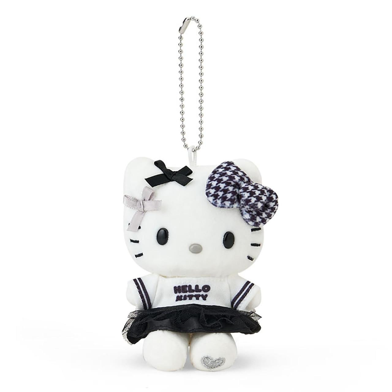 Sanrio三丽鸥｜Mascot Holder Monotone黑白印象千鸟格系列可爱角色毛绒玩偶挂件/包挂｜约7.5×5×11cm