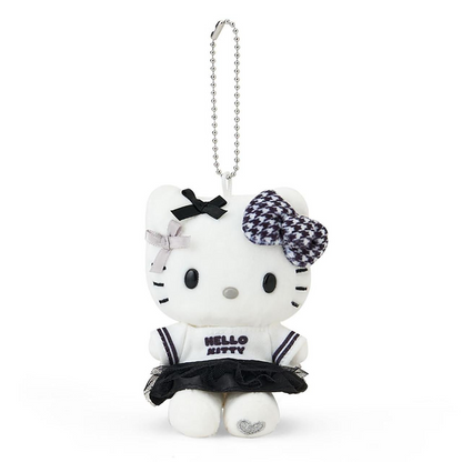 Sanrio三丽鸥｜Mascot Holder Monotone黑白印象千鸟格系列可爱角色毛绒玩偶挂件/包挂｜约7.5×5×11cm