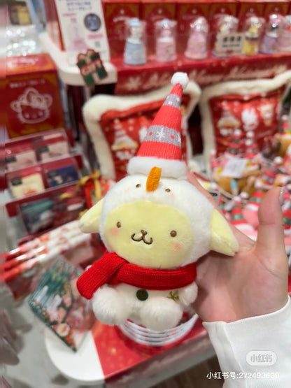 Sanrio三丽鸥｜Mascot Holder/ Christmas 2024圣诞限定可爱角色毛绒玩偶挂件/包挂｜约8.5×6.5×19cm