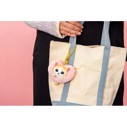 Mofusand｜Fluffy Heart Nyanko Mascot Holder /Plush Keychain｜H80 x W100 x D80mm approx.