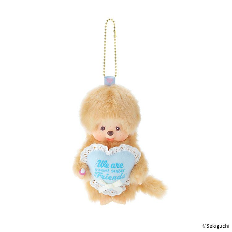 Monchhichi｜Sweet Sugar Mascot Holder /Plush Keychain｜H13.5 x W8.5 x D5.5cm approx.