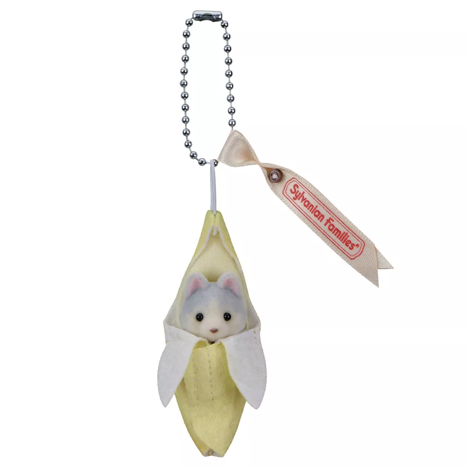 【limit 1】SylvanianFamilies｜Keychain Small baby husky -Banana