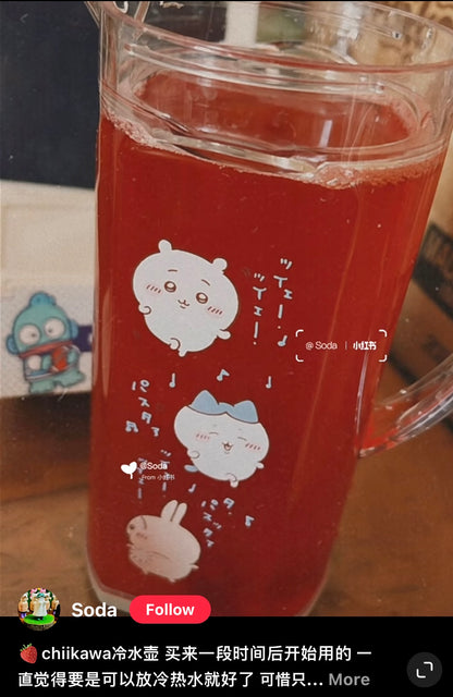chiikawa｜特殊防污渍粘附加工大容量冷水壶/水果榨汁存储容器｜1.2L