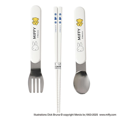 Miffy｜Flower Blue Dress Bento Lunch Cutlery Set Spoon Fork Chopstick｜ 187×77×18mm approx.