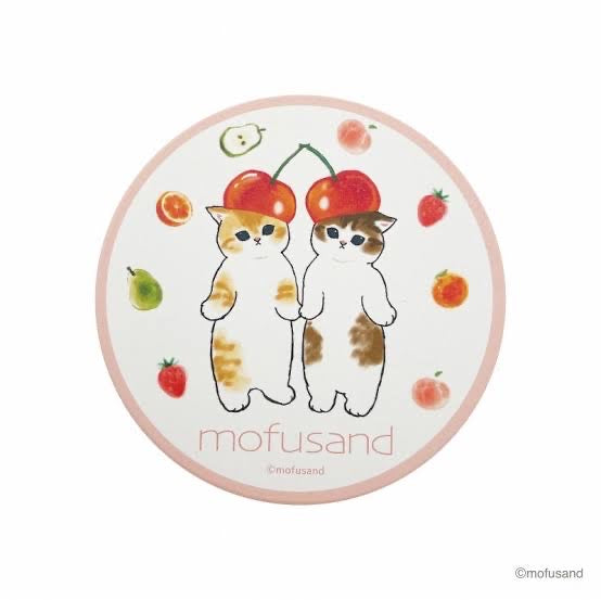 Mofusand｜Water -absorbing coaster｜Approximately 102mm in diameter