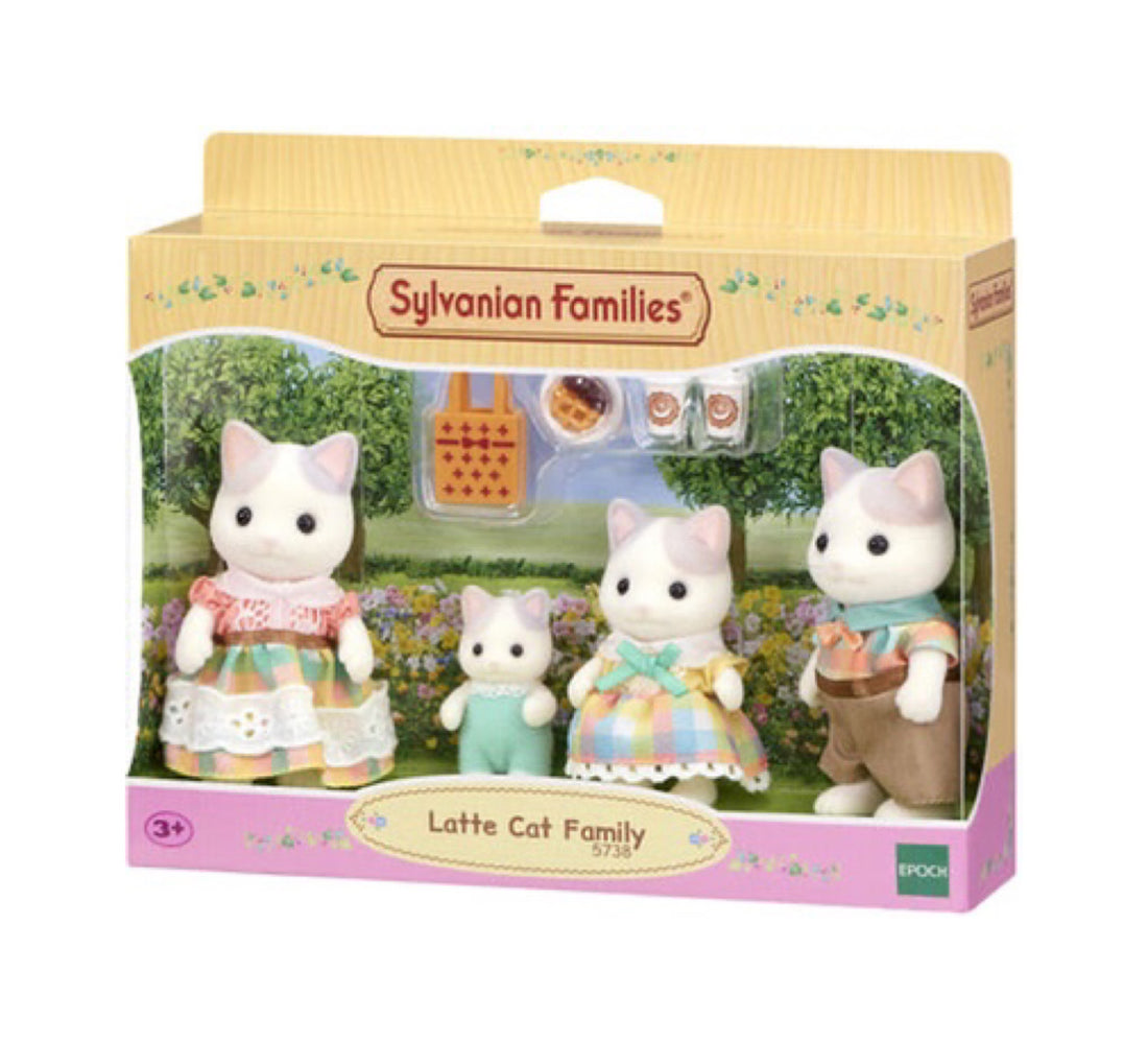 SylvanianFamilies森贝儿家族｜Latte Cat拿铁猫家族系列一家四口套组/玩具/过家家5738
