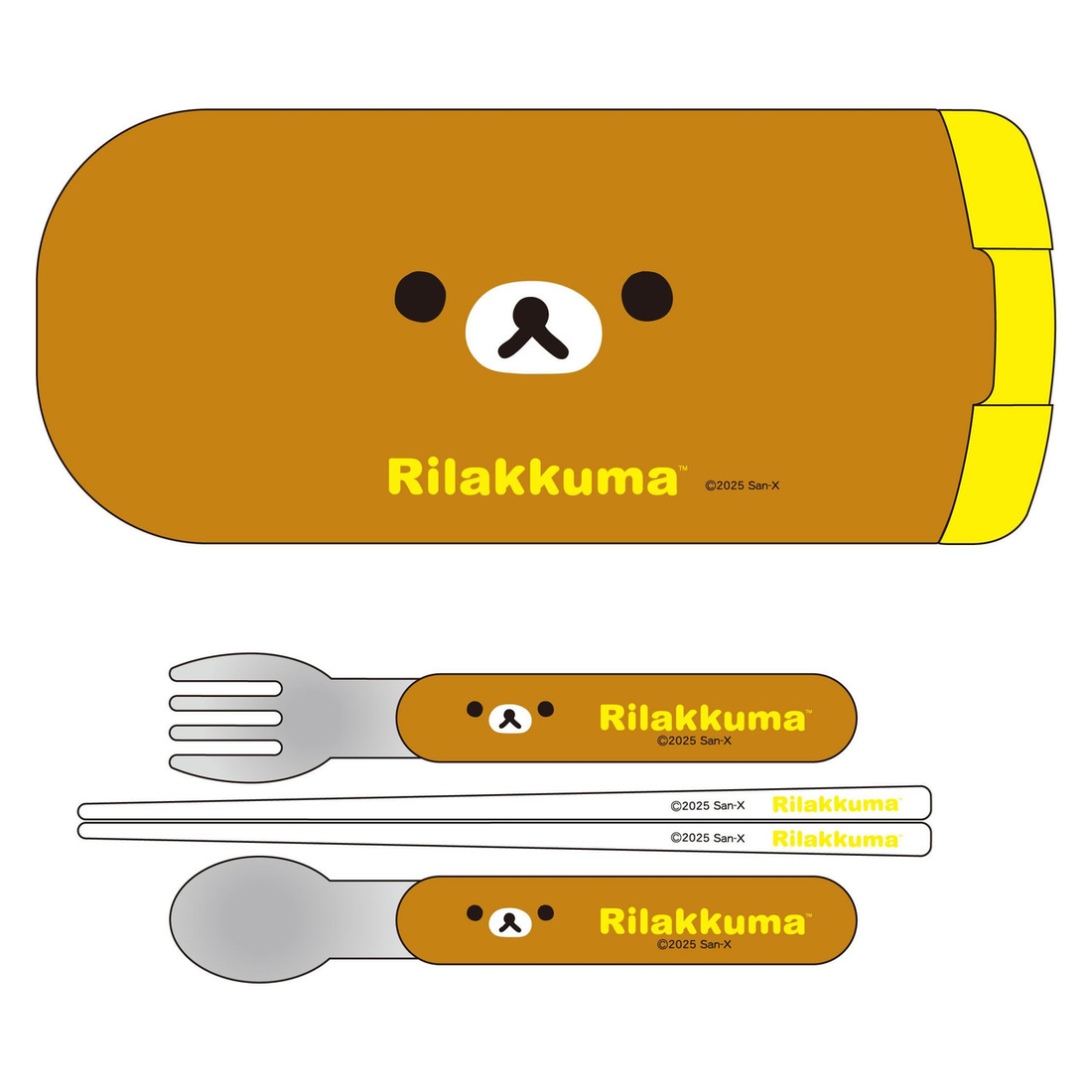 Rilakkuma｜Face Sliding Lid Trio｜10.0 x 22.0 x 2.0cm approx.