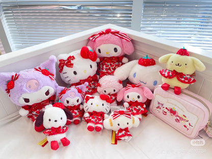 【limit 1】Sanrio｜Ichigo Shimbun 50th Anniversary Mascot Holder /Plush Keychain｜13×6×10.5cm approx.