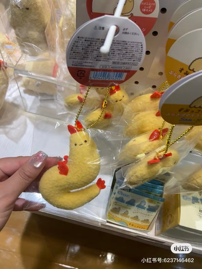 Sumikko gurashi｜What if Evolved Ebifurai no Shippo Fried Shrimp Tail Plush Badge With Ball Chain｜80×60×25mm approx.