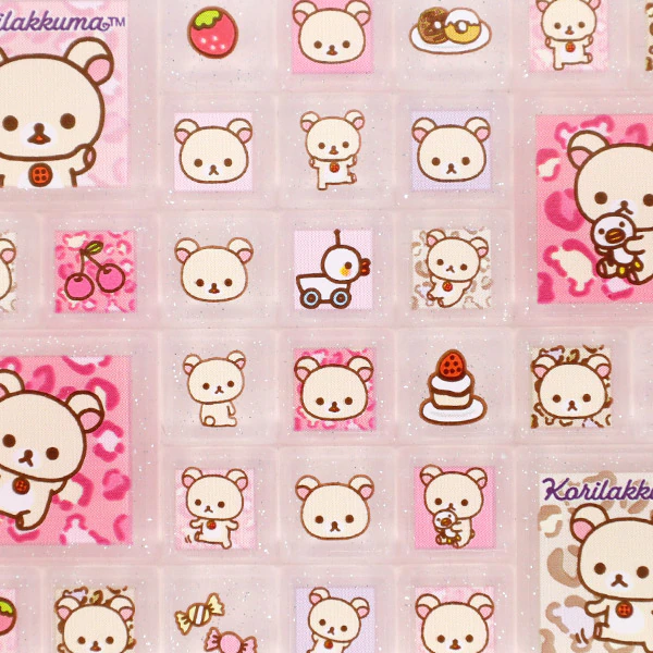 Rilakkuma｜Lots of Korilakkuma Leopard Tile Stickers｜100×100mm approx.