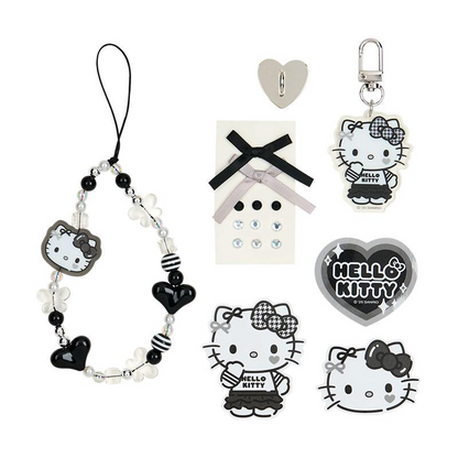 Sanrio三丽鸥｜Charm Decoration Set Monotone黑白印象系列手机吊饰装饰DIY套装｜约 5.5×1×12cm