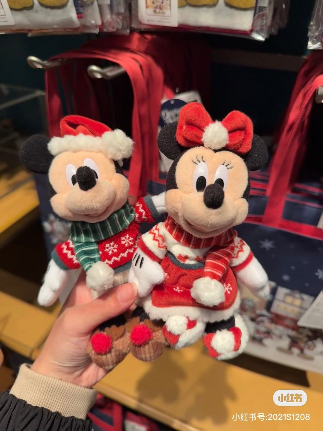 Disney迪士尼｜东迪2024圣诞限定米奇米妮毛绒挂件/包挂