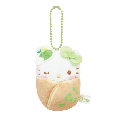 Sanrio｜Hello Kitty Rare Matcha Sweets Swaddle Mascot Holder /Plush Keychain｜6.0 x 9.0 x 12.0cm approx.