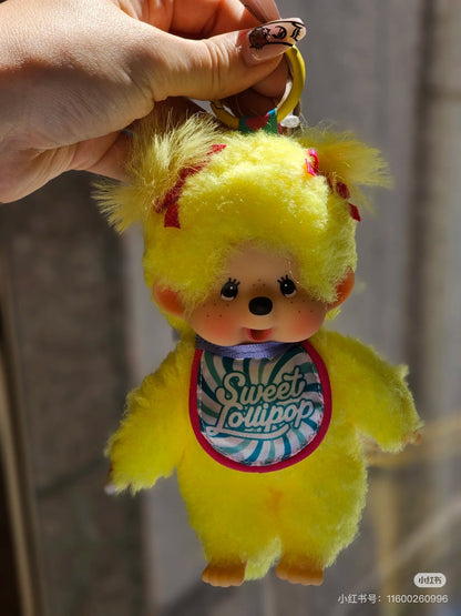 Monchhichi｜Sweet Lollipop Mascot Holder /Plush Keychain｜H16×W8.5×D5.5cm approx.