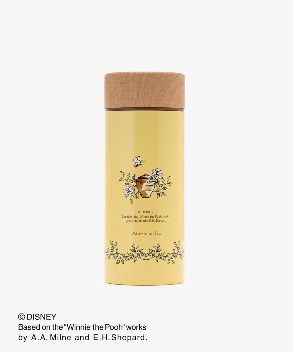 Disney｜噗噗小熊维尼Afternoon Tea联名限定木纹盖保温杯/杯口有过滤孔/正反图案都可爱｜350ml