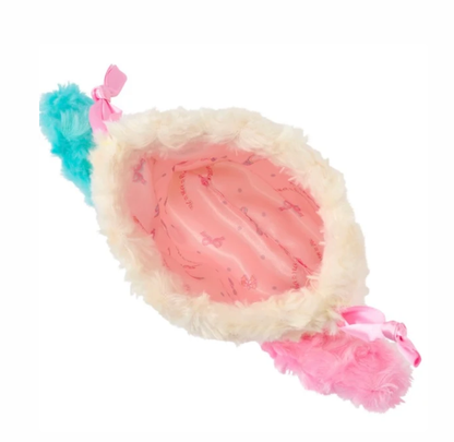 Sanrio｜GRL Characters Collaboration Curly Fur Head Dress Face DrawstringBag｜180x180 approx.