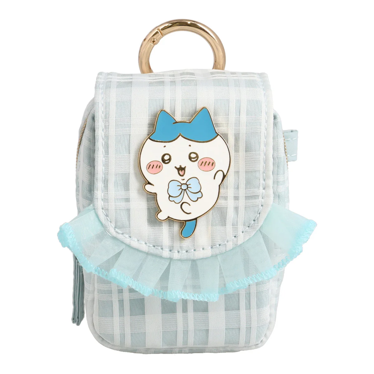 chiikawa｜Check Series Mini Pouch with Carabiner｜H90 x W65 x D40mm approx.