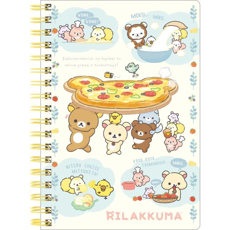 Rilakkuma轻松熊｜经典披萨吃货系列线圈记事本｜約H180 x W125mm