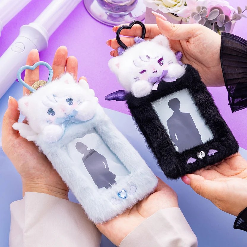 mikko illustrations｜Lil ala mode Devil &amp; Angel Mousse Fluffy Plush Trading Card Case｜H180 x W130 x D35mm approx.