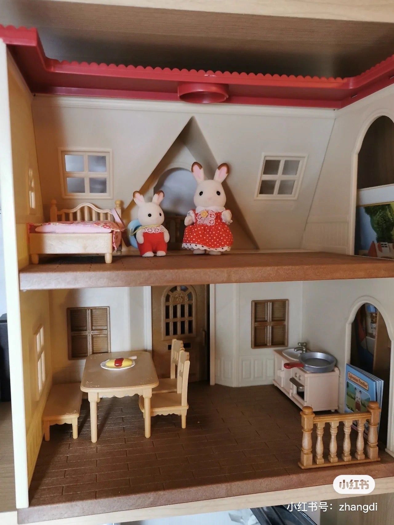 SylvanianFamilies森贝儿家族｜Chocolate Rabbit Baby 巧克力兔/可可兔包包帽子站宝套装/四肢可动/玩具/过家家