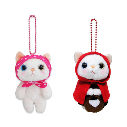 choo choo cat｜White cat Mascot Holder /Plush Keychain｜Height 9cm approx.