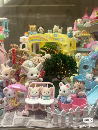 SylvanianFamilies森贝儿家族｜Fennec Fox Family耳阔狐一家四口双胞胎套组/玩具/过家家5696