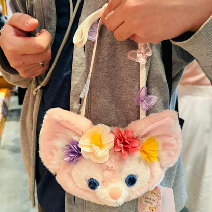 Disney迪士尼｜2024东迪春日复活节限定贝儿大头包/肩带上有蝴蝶/背面刺绣卡位也超美｜约19*20cm/肩带约100cm