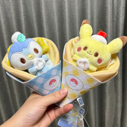Pokemon｜pokepeace可丽饼限定毛绒玩偶/公仔/真的可以摊饼/展开也可爱｜约18 x 13 x 7cm