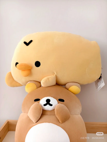 Rilakkuma轻松熊｜Tonikaku Dara Dara Series - Relaxation Cushion for Comfort Time - Rilakkuma San-X舒适慵懒生活系列超好摸毛绒玩偶抱枕/靠垫/午睡枕｜约220mm x 380mm x 100mm