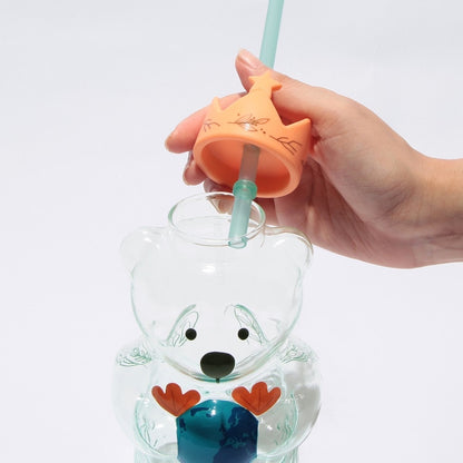 Starbucks日本星巴克｜美人鱼系列星巴克熊大容量耐热玻璃吸管杯｜591ml