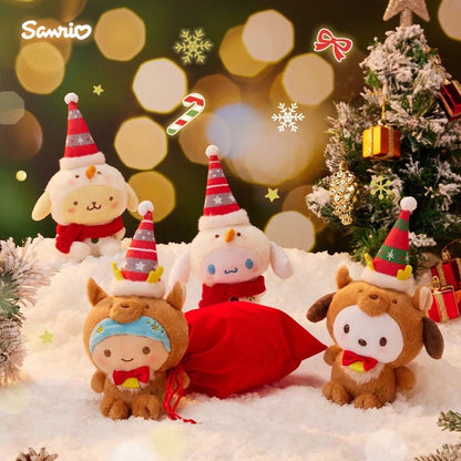 Sanrio三丽鸥｜Mascot Holder/ Christmas 2024圣诞限定可爱角色毛绒玩偶挂件/包挂｜约8.5×6.5×19cm