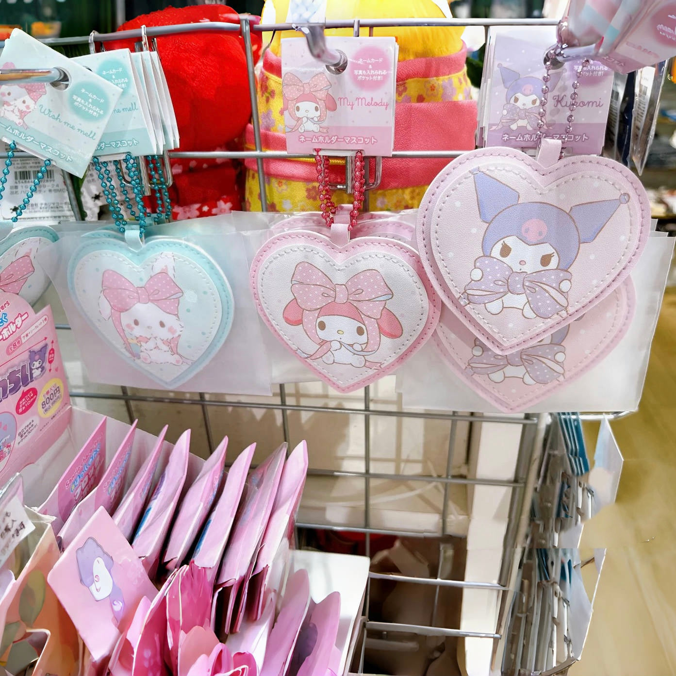 Sanrio｜皮质感角色爱心挂件/挂链｜約84x90x4mm