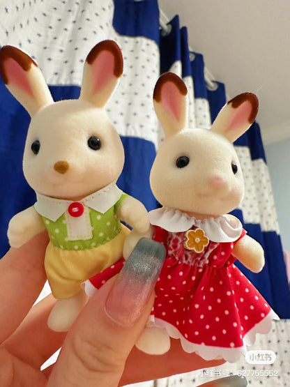 SylvanianFamilies森贝儿家族｜Chocolate Rabbit Family可可兔家族系列/一家四口套组/玩具/过家家5655