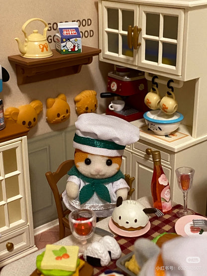【限购1】SylvanianFamilies森贝儿家族｜ Baby Trio Bakery Epoch Calico Critters烘焙厨师站宝套组