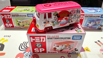 Tomica｜Dream Tomica SP Disney Travel Collection 多美卡 × 迪士尼限定粉色露营旅行巴士模型玩具/摆件｜约7.8 x 4.2 x 4 cm