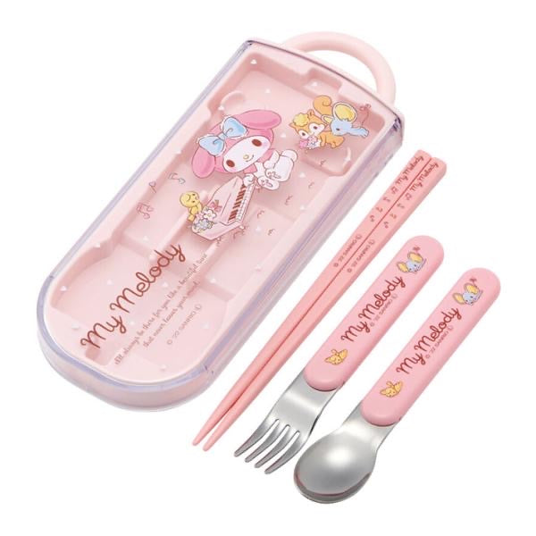 Sanrio｜可爱印花Ag?抗菌外出便携餐具组｜叉勺筷各1