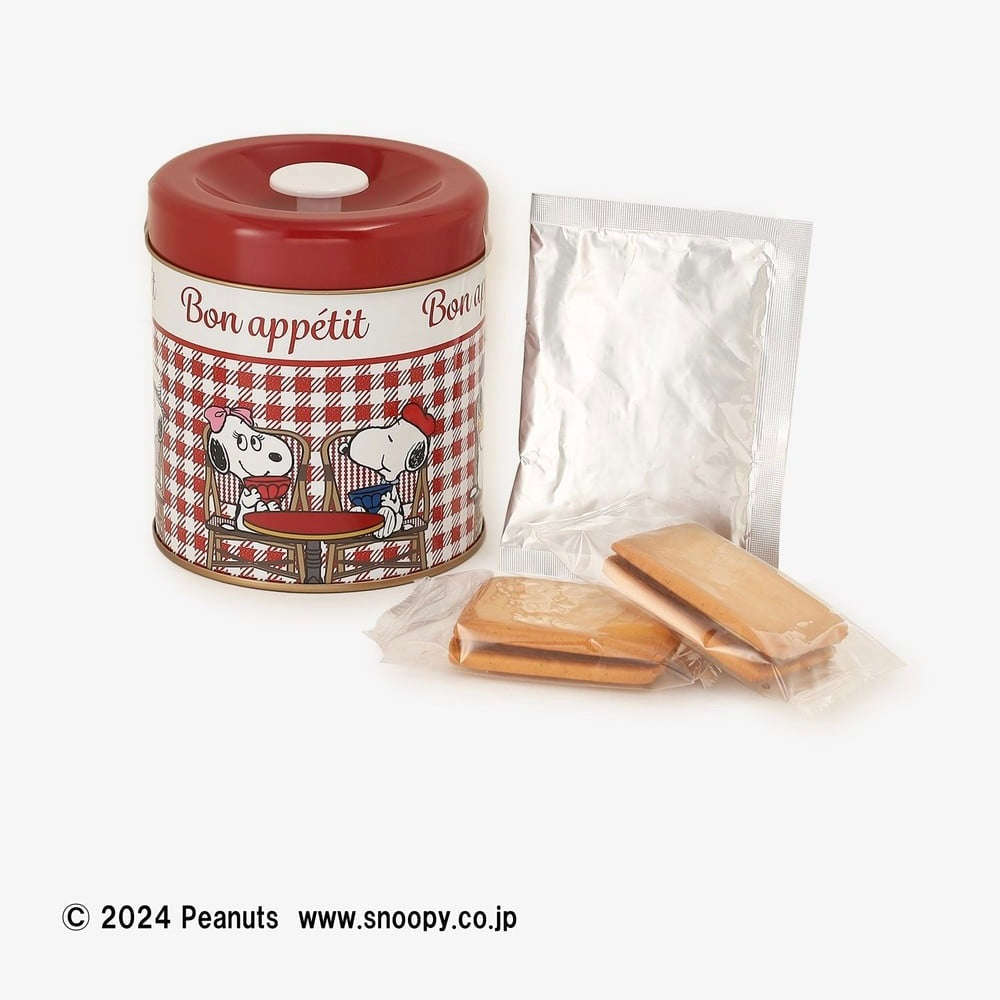 Snoopy史努比｜PEANUTS x Afternoon Tea下午茶联名巴黎铁塔系列铁罐香草饼干+拿铁咖啡小礼盒【25.12】