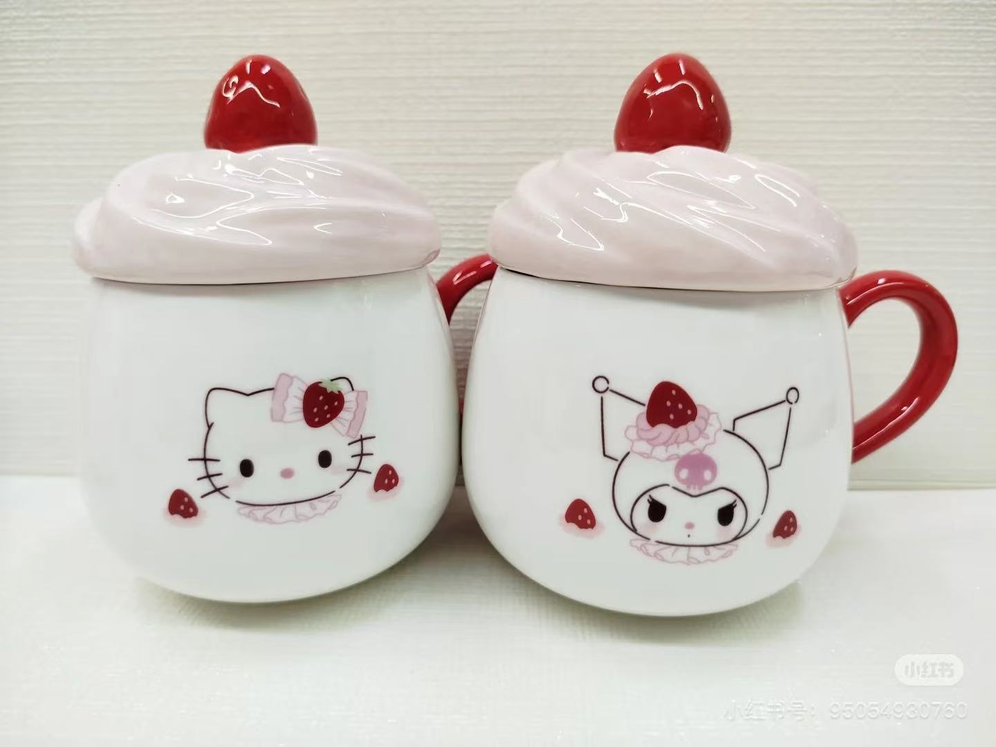 Sanrio｜Strawberry Whipped Cake 3D Porcelain Mug｜ 13.5×9×13.5cm approx.