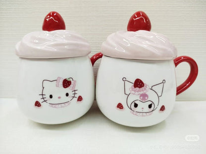 Sanrio｜Strawberry Whipped Cake 3D Porcelain Mug｜ 13.5×9×13.5cm approx.