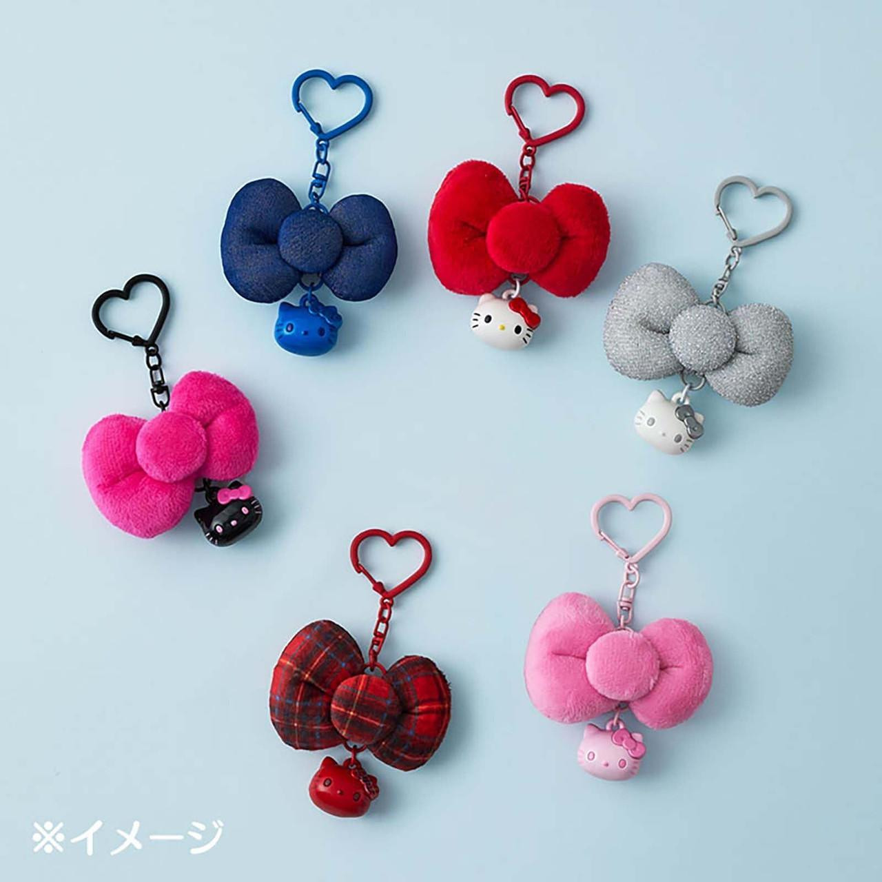 Hello Kitty｜I Love Hello Kitty Face Swaying Ribbon Mascot Holder /Plush Keychain｜6.5×3×4.5cm approx.