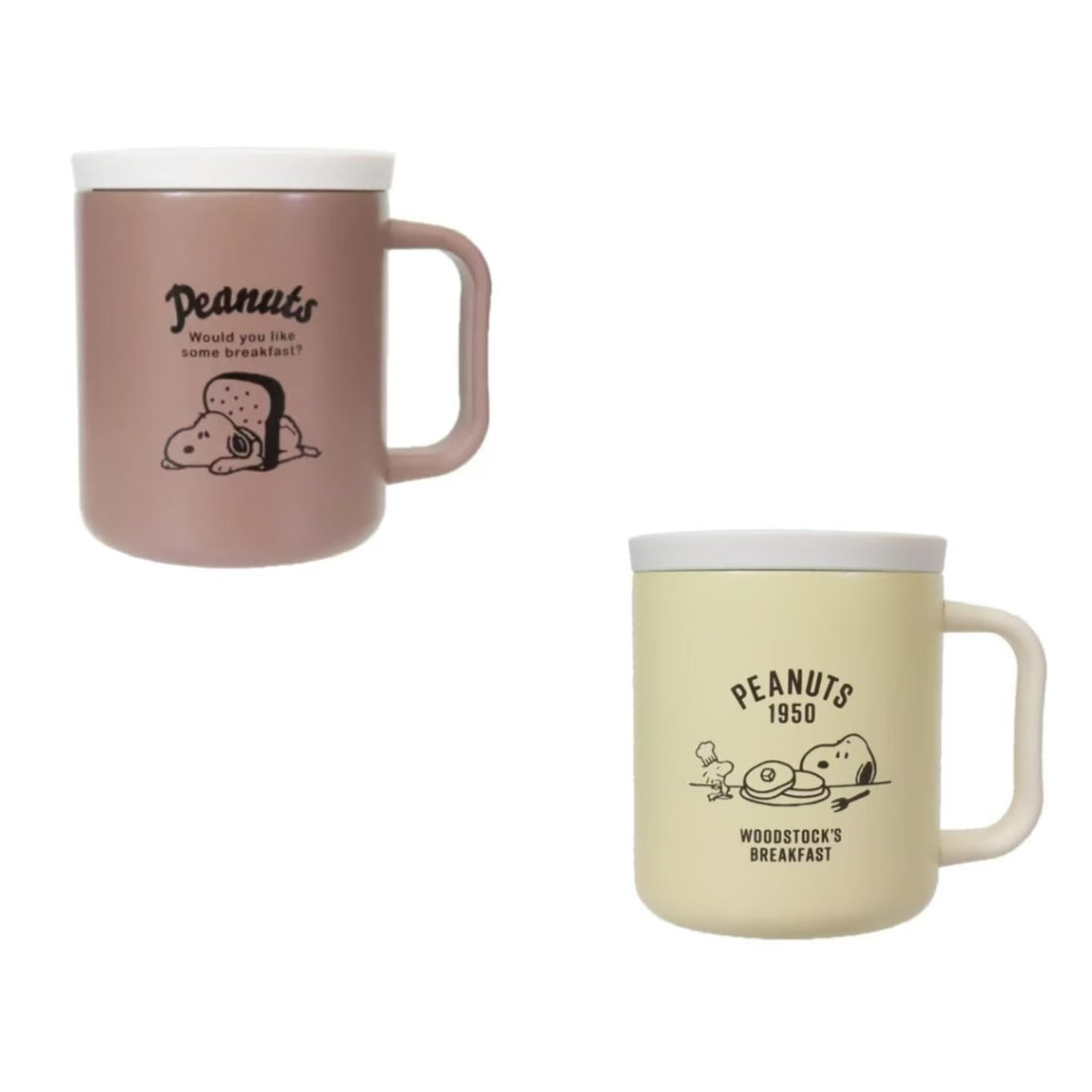 Snoopy史努比｜Peanuts可爱图案翻盖不锈钢保温保冷马克杯/咖啡杯｜400ml