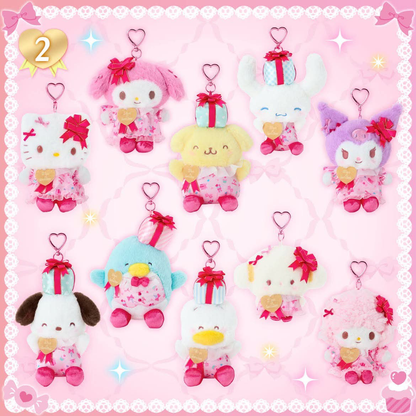 Sanrio｜55th Anniversary Wrapping Paper Mascot Holder /Plush Keychain｜15.7 x 11.7 x 7.0cm approx.