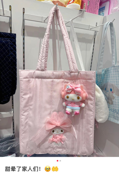 Sanrio三丽鸥｜My Melody Birthday 50th Anniversary Princess Ribbon Tote Bag 美乐蒂50周年生日粉桃甜心系列托特包/单肩包｜约40.2 x 35.7 x 7.9cm