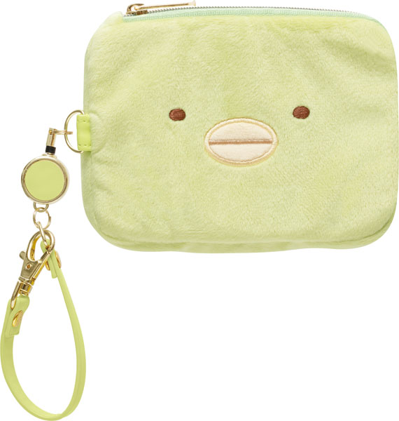 Sumikko gurashi｜Penguin? Face Mini Pouch &amp; Pass Case Card Holder with Reel｜100×130×20mm approx.