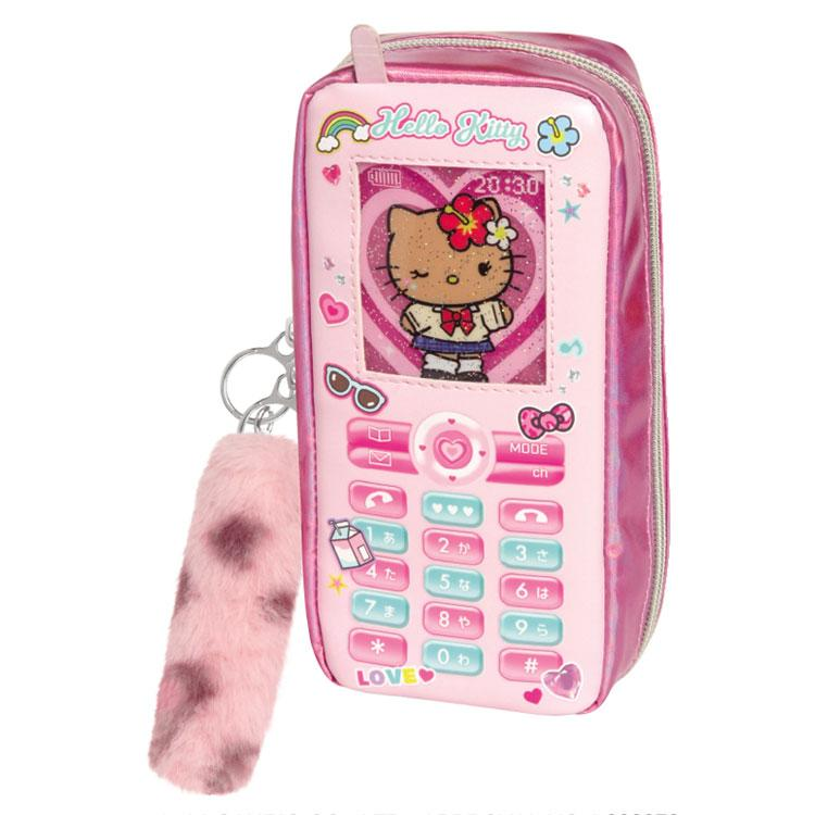 Sanrio｜Hello Kitty Tokimeki Heisei Kogal After School Girls Flip Phone Style Pen Pouch Pencil Case｜ 185×85×50mm approx.